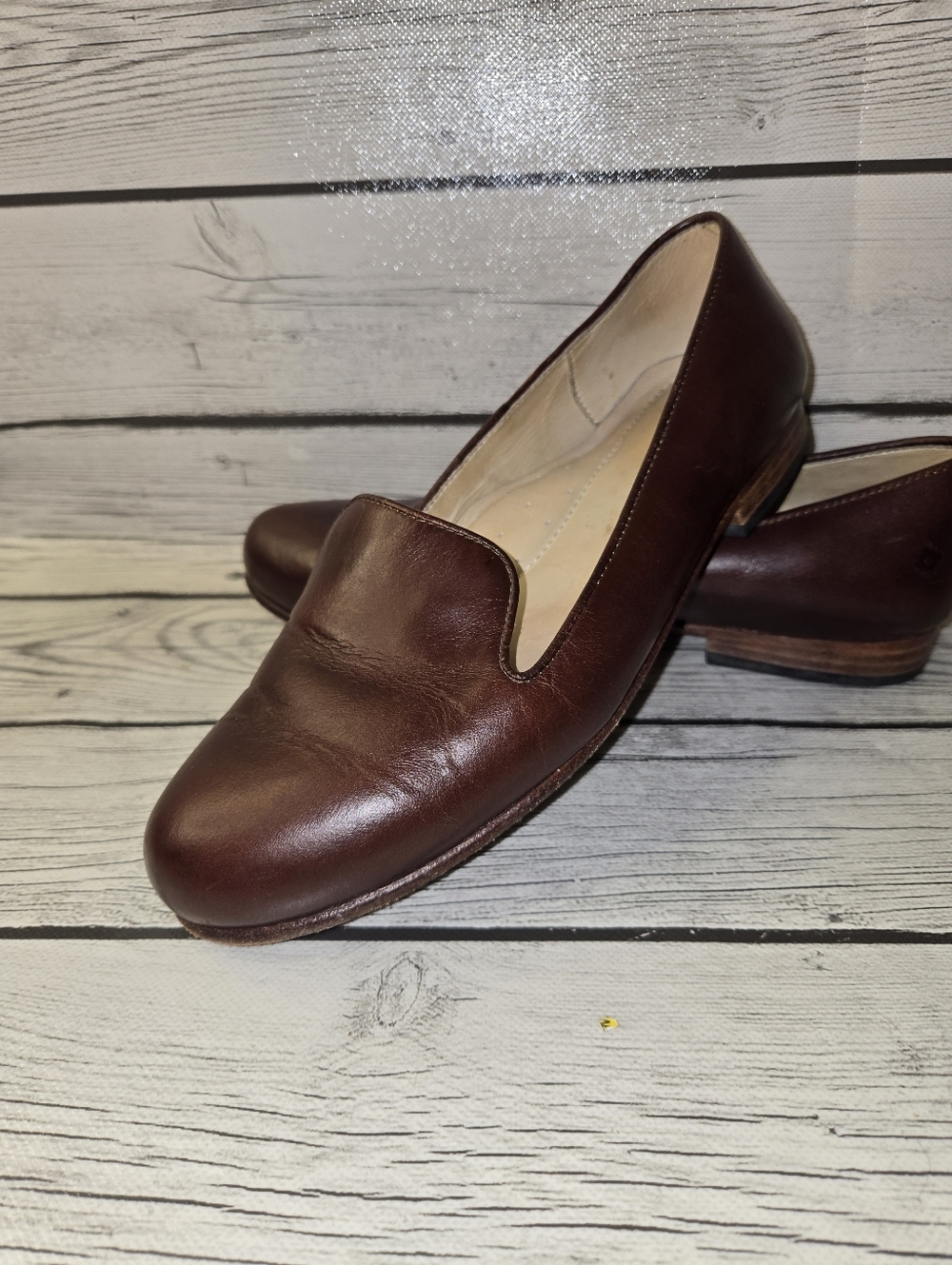 Nisolo Leather Smoking Loafers Women’s Size 8 Brown Slip On Minimalist Flats